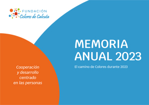 Portada Memoria Anual de actividades Fundación Colores de Calcuta 2023